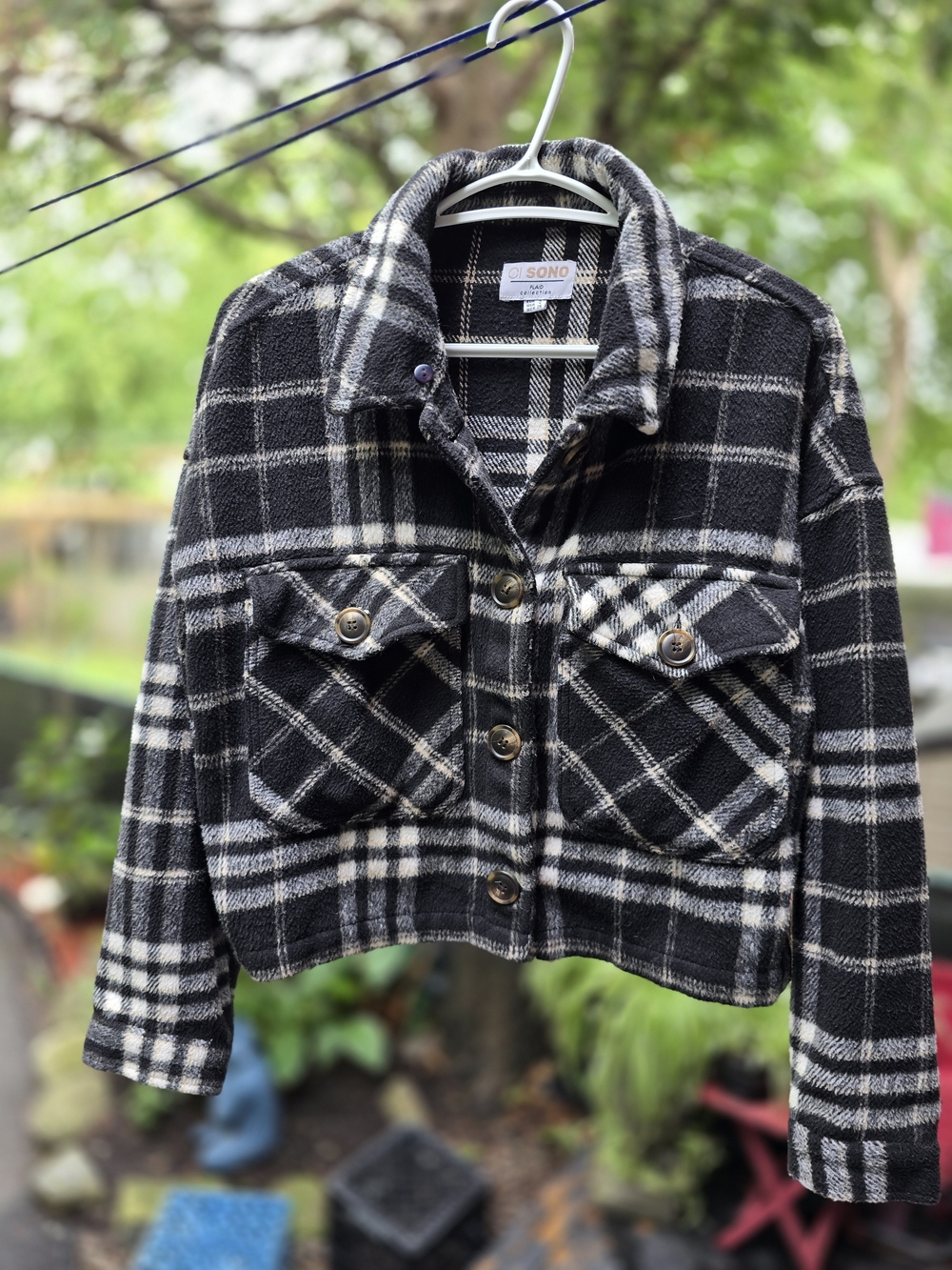 Ci Sono Black & White Plaid Jacket